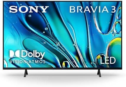 Sony 50-Inch Class 4K Ultra HD BRAVIA 3 LED Smart TV with Google TV, Dolby Vision HDR, and Exclusive Features for PlayStation®5 (K-50S30) : Electronics