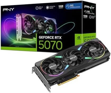 PNY NVIDIA GeForce RTX™ 5070 12GB ARGB Overclocked Triple Fan Graphics Card (DLSS 4, PCIe® 5.0, HDMI®/DP 2.1, 2.4-Slot, Epic-X™ RGB Lighting) : Electronics