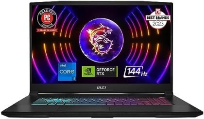 MSI Katana 17 Gaming Laptop: 13th Gen Intel Core i7, GeForce RTX 4060, 17.3" 144Hz FHD Display, 32GB DDR5, 1TB NVMe SSD, USB-Type C, Cooler Boost 5, Win11 Home: Black B13VFK-835US : Electronics