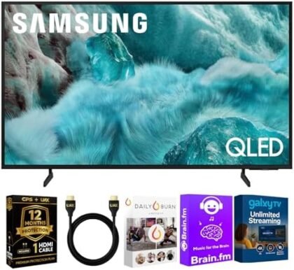 Samsung 65-Inch Q7F Series QLED 4K UHD Smart TV - HDR10+, Alexa Build-in, Bluetooth w/ 12 Month CPS Protection Plan, AUX HDMI Cable, Streaming Bundle : Electronics