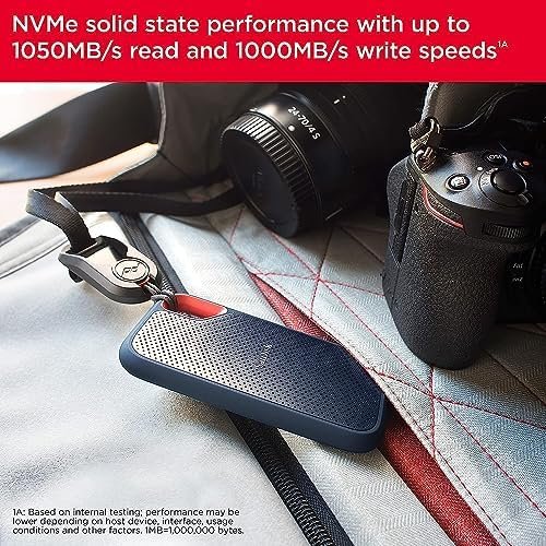SanDisk 1TB Extreme Portable SSD - Up to 1050MB/s, USB-C, USB 3.2 Gen 2, IP65 Water and Dust Resistance, Updated Firmware - External Solid State Drive - SDSSDE61-1T00-G25 : Electronics - Image 4